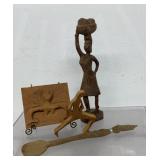 vintage, hand-carved African wooden folk art
