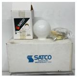 6 Satco ceiling light, 6ï¿½ white ball polished