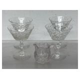 Vintage UV GLOW champagne glasses and small glass