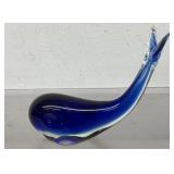 vintage, hand-blown Murano style cobalt blue art