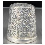Sterling silver floral thimble 8.08g