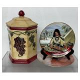 Vintage Nonniï¿½s TUSCAN Grapes Ceramic Biscotti