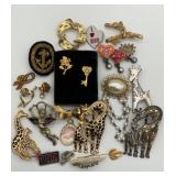 20 vintage brooches, 3 brands, Avon, TC, AJMC