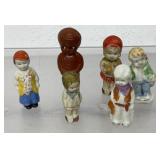 vintage Japanese bisque penny dolls, hard plastic