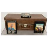 Vintage 8 Track Faux Leather Case Carry Handle