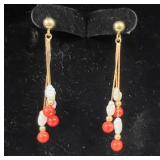 14k gold pearl earrings 1.67g