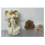 Lot of angels, vintage Italian-style gilt cherub