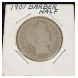1901 Barber Half Dollar Silver