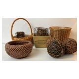 Wicker and Grapevine decor. vintage-style woven