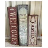 3 decorative rustic wooden wall signs, Hobby