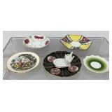 Vintage saucers, teacup and plate holder