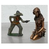 Vintage mystical fairy girl solid copper, 3.5