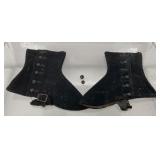 vintage black textile spats