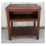 vintage wooden side table, 21 inches tall x 20