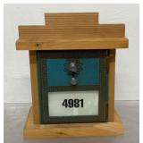 vintage post office box door bank, 9.5 inches