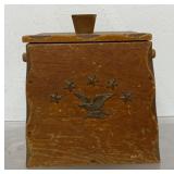 VINTAGE 1970s Wood Ice Bucket w/ American Eagle