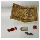 Vintage historical items, red and white service