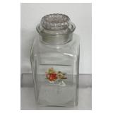 Vintage apothecary jar with kitchen decal 11 in