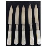 Antique fruit knives with mother of pearl handles