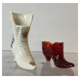 vintage porcelain Victorian-style high boot vase