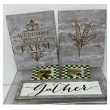 Farmhouse style home decor set, hanging chicken