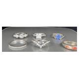 6 925 Sterling silver rings 16g