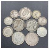 11 Currency Coins some silver 5 Fiji 5 Australian