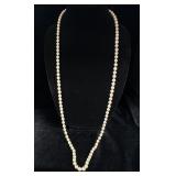14k gold pearl strand necklace opera length 67g