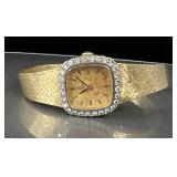 18k (750) Gold Omega Watch Diamond Bezel set