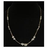 14k Tahitian Pearl Necklace,  stamped 14k MI