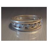 14k gold and diamond menï¿½s band size 10.25, 7.12g