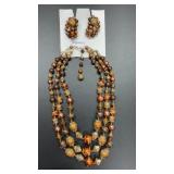 Necklace and clip on earring set from Japan