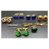 5 Vintage Swank cuff links, 3 with no pairs