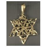 14k Gold Star of David 12 Tribes Pendant 1.83g