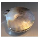 Vintage Mother of Pearl enameled trinket ring box