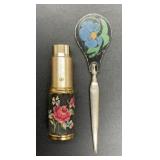 Vintage perfume bottle 3.5 tall and letter opener