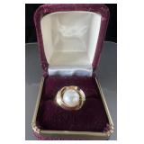 18K? Gold Modernist Cultured Pearl Statement