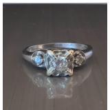 14k White Gold & Diamond engagement wedding Ring