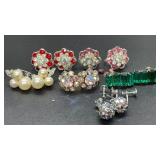 6 Vintage clip on earrings, Nemo and Weiss