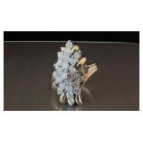 14k gold & diamond cluster ring 9.8g size 11