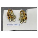 Vintage Hollycraft clip on earrings