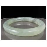 Translucent Celadon Green Nephrite Jade Bangle
