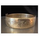 9k engraved hinged bangle bracelet stamped KCL9CT