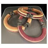 3 Carved Bone Hinged Bangle Bracelet Ethnic Style