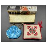 Vintage coin purse, Butterfly brass book mark,