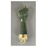Green Jade Figa Fist charm 3.24g 35.6mm long
