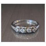 14k white gold diamond wedding band 2.65g size 6