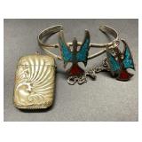 Vintage match safe necklace pendant, Bracelet