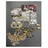 15 Vintage pairs of earrings, One pair is ear