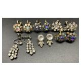 6 Vintage clip on earrings